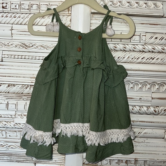 Zara + Siix | Green Baby Romper and Dress bundle - Picture 3 of 8